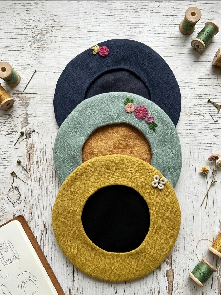 Handmade Artisan Heirloom Dolls Beret Cap