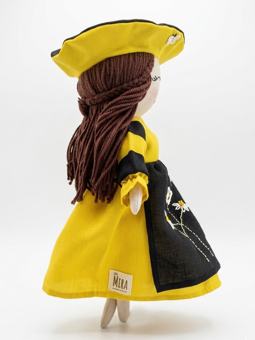 Handmade-little Mira-linen-doll-artisan made-Jaipur