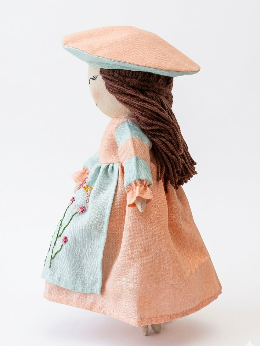 Handmade-little Mira-linen-doll-artisan made-Jaipur