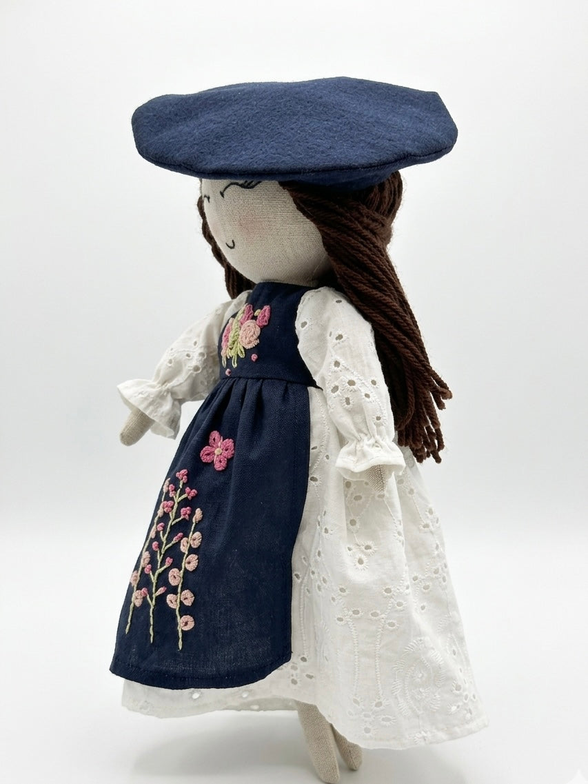 Handmade-little Mira-linen-doll-artisan made-Jaipur