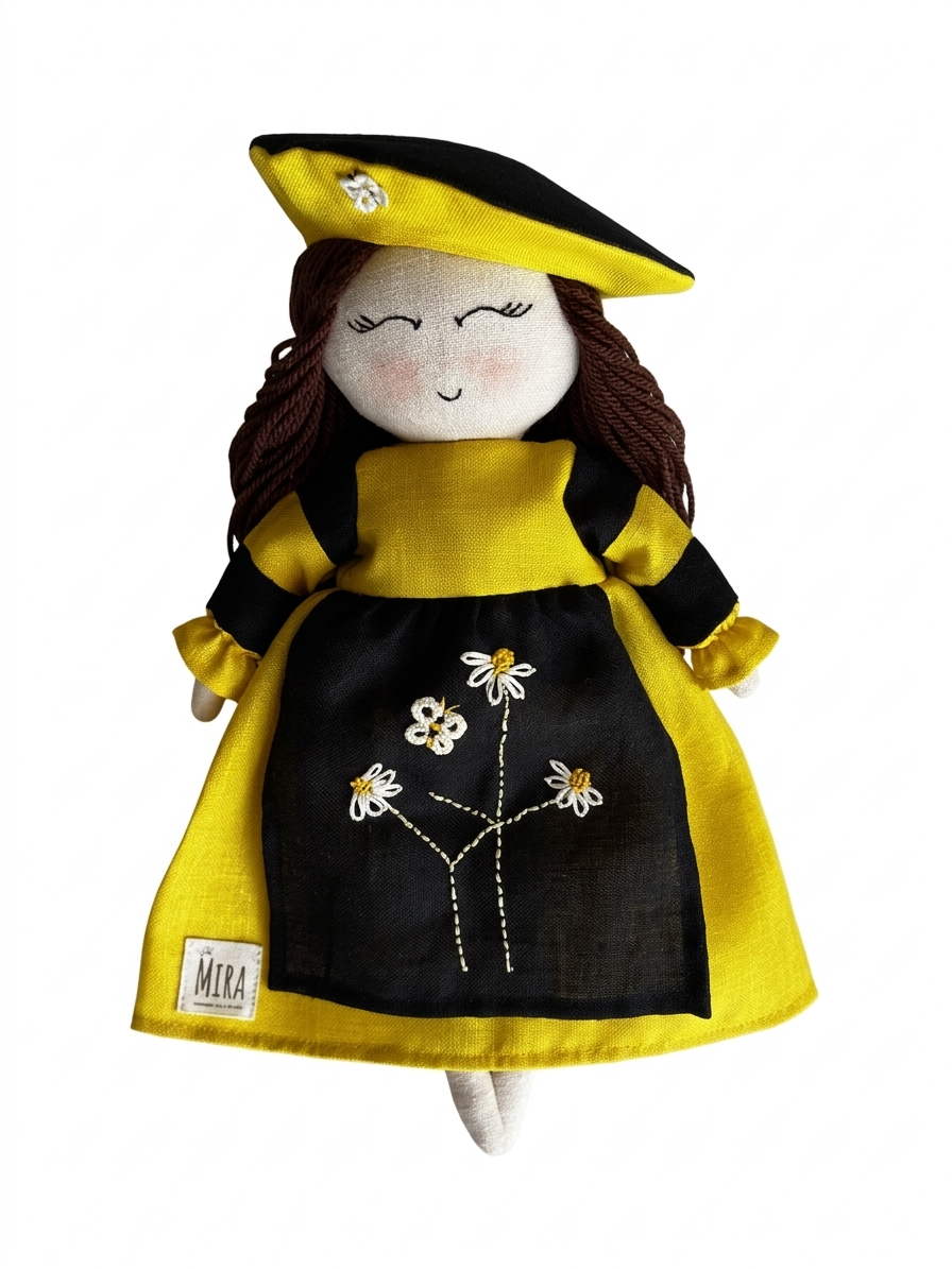 Handmade-little Mira-linen-doll-artisan made-Jaipur
