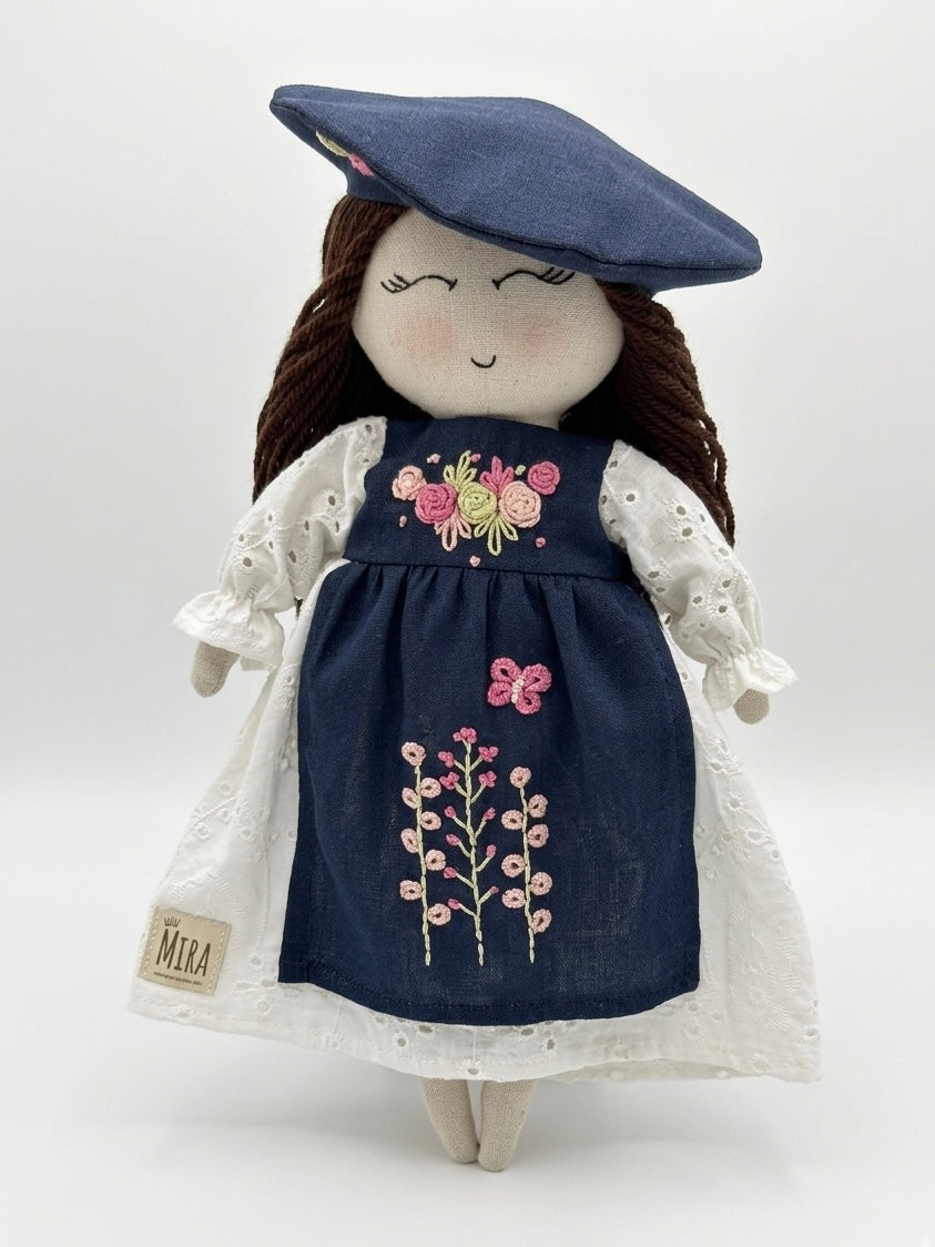 Handmade-little Mira-linen-doll-artisan made-Jaipur
