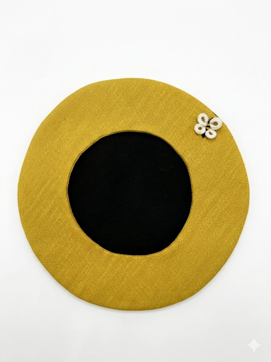 Little Mira Hand Embroidered Beret Cap