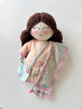 A Handmade 14-inch Heirloom Linen Doll- Little Mira- Noor - A little doll dressed in the light of spring.